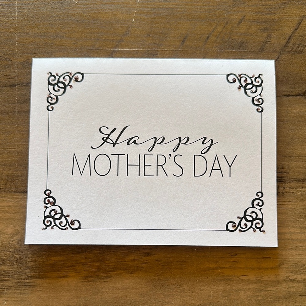 Hand Crafted Elegant Mother's Day Card with Glitter Accents